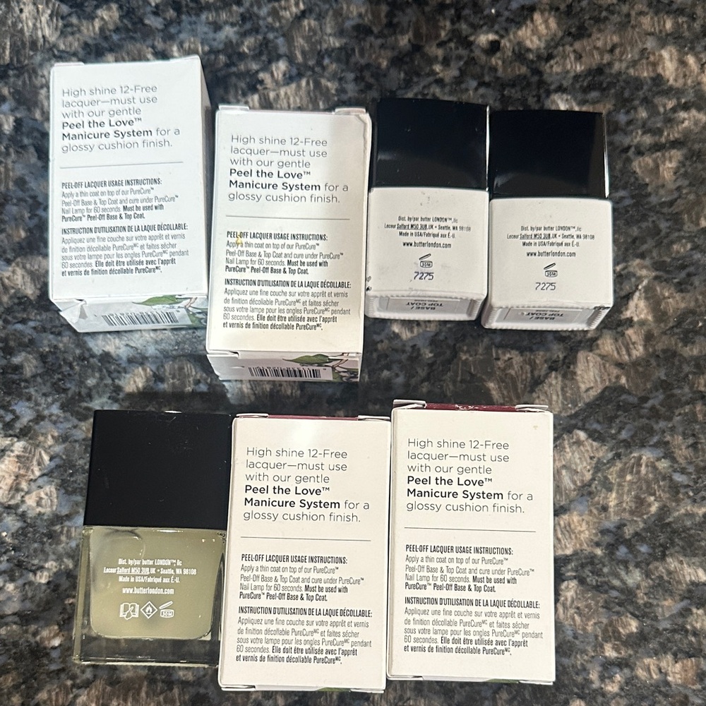 butter LONDON Nail Polish Collection - Mint, Red, Peach set of 7 - Picture 5 of 5